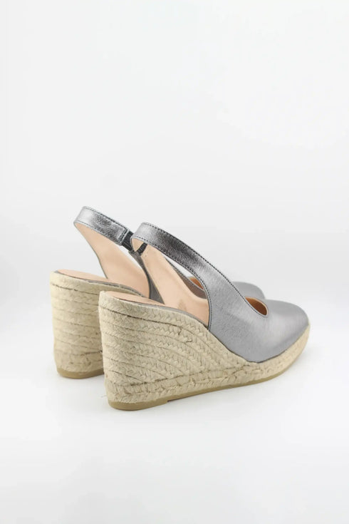 Gaimo Leather Slingback Espadrille Wedge Sandals